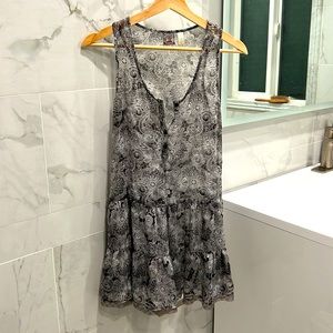 Grey floral mini dress